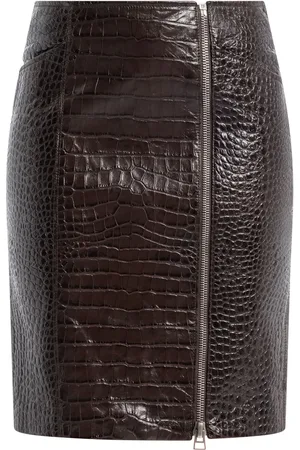 Tom Ford Crocodile-effect leather miniskirt