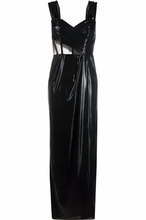 Marchesa Notte Sheer-panel sleeveless dress