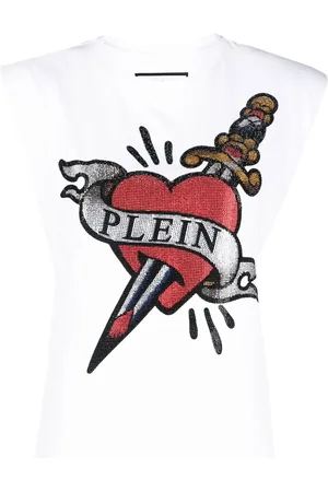Philipp Plein Shoulder-pads logo-print tank top