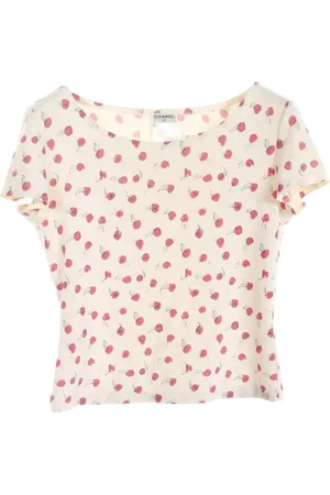 CHANEL 1986-1988 rose-print T-shirt
