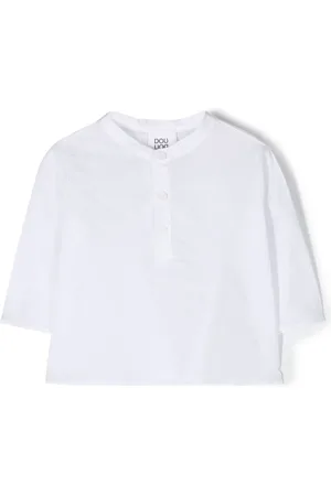 DOUUOD KIDS Crew-neck crop-sleeve shirt