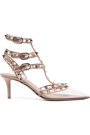 VALENTINO GARAVANI Rockstud 75mm transparent-toe pumps