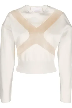 GENNY Sheer-panelling cotton T-shirt