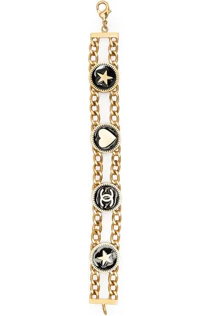 CHANEL 2001 motifs double chain bracelet