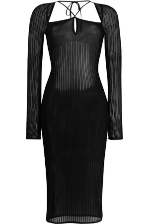 Nensi Dojaka Long-sleeve open-back dress