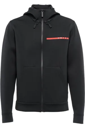 Prada Logo zip-up hoodie