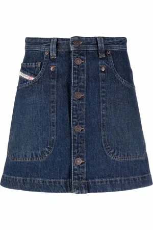 Diesel De-Albus A-line denim skirt