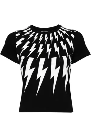 Neil Barrett Fair Isle Thunderbolt print T-shirt