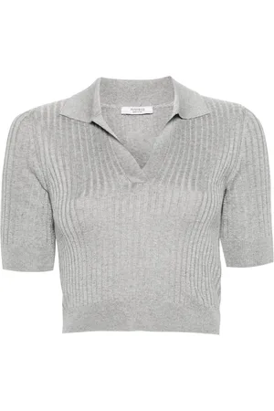PESERICO SIGN Cropped ribbed polo jumper