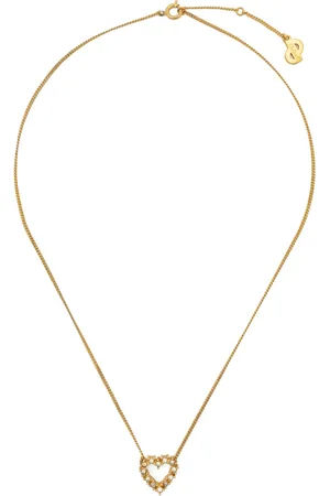 Dior 2000s rhinestone-embellished heart-charm necklace
