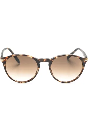 Persol Tortoiseshell-effect round-frame sunglasses