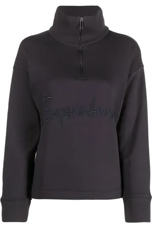 Emporio Armani Logo-embroidered quarter-zip sweatshirt
