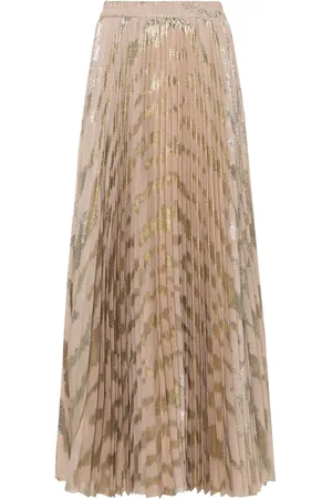 Styland Metallic-detailed pleated maxi skirt