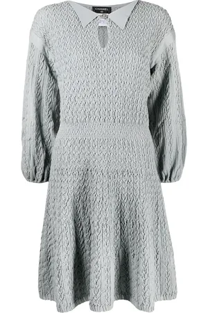 CHANEL Ruched knitted dress