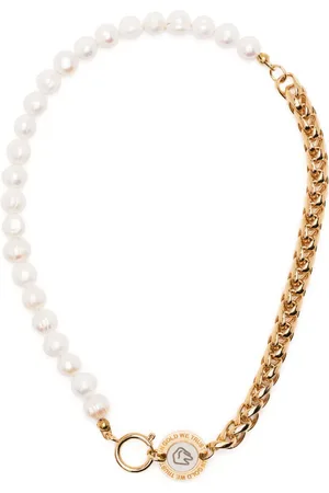 In Gold We Trust Chain-link pearl necklace