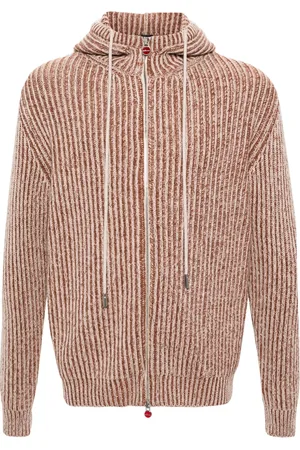 Kiton Ribbed-knit hooded cardigan