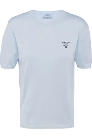 Prada Logo-intarsia short-sleeve jumper