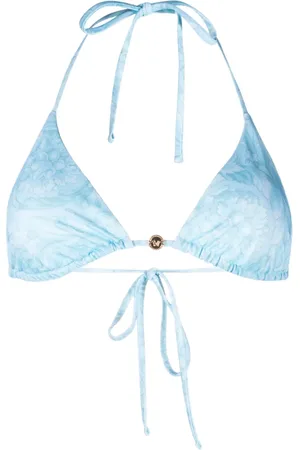 VERSACE Barocco-print triangle bikini top