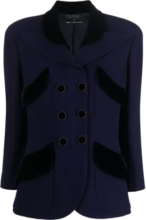 CHANEL 1980s two-tone double-breasted jacket