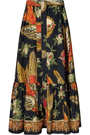 Etro Graphic-print tiered midi skirt