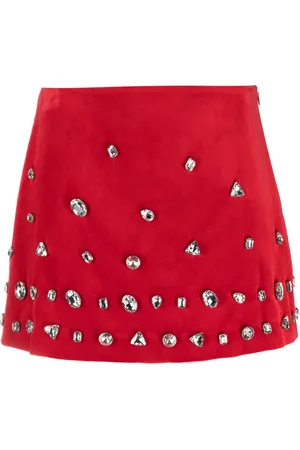 VIVETTA Crystal-embellished high-waist miniskirt