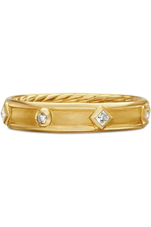 David Yurman 18kt yellow Modern Renaissance diamond band ring (4mm)