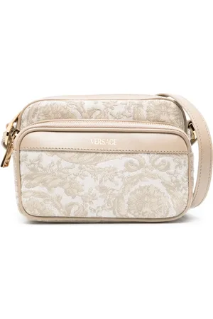 VERSACE Barocco-jacquard leather messenger bag