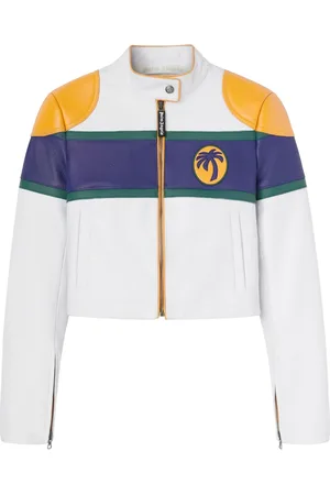 Palm Angels Classic logo leather biker jacket