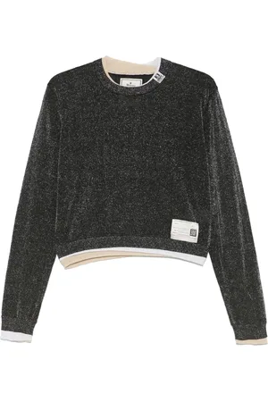 Maison Mihara Yasuhiro Triple-layered glittered sweater