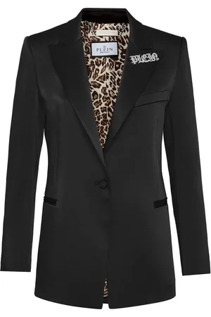 Philipp Plein Logo-embellished satin blazer