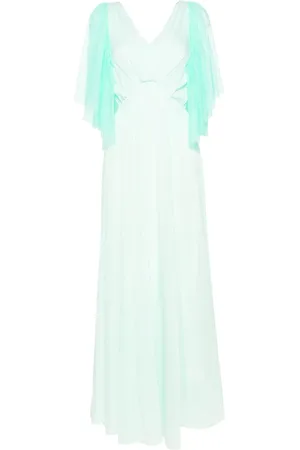 FORTE FORTE Tulle-panelled cotton-silk dress