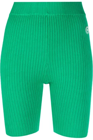 Sporty & Rich Logo-patch ribbed-detailing shorts