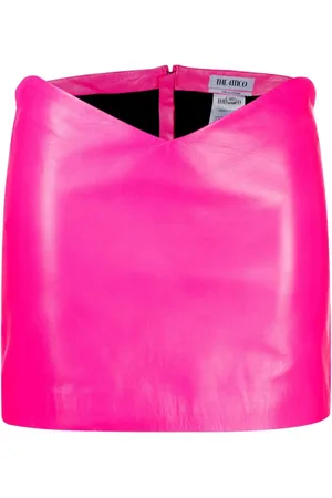 The Attico Asymmetric leather pencil skirt
