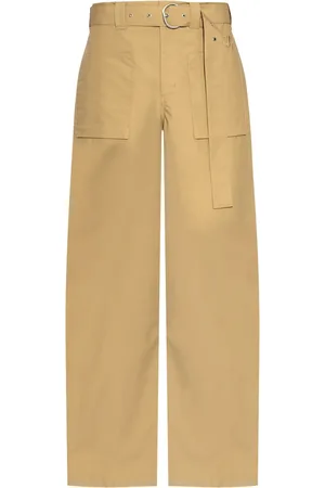 Jil Sander Embroidered logo cotton trousers