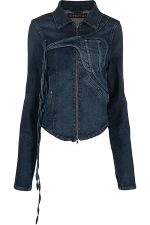 OTTOLINGER Logo-appliqué zipped denim jacket