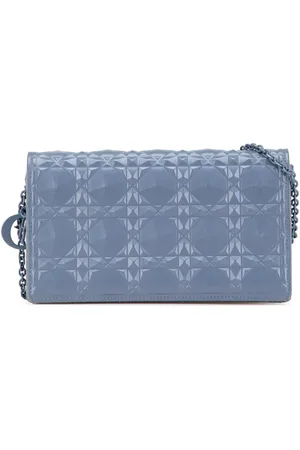 Dior 2022 Calfskin Cannage Diamond Lady Dior Wallet On Chain crossbody bag