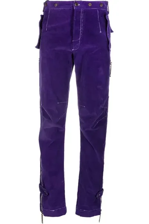Dolce & Gabbana 2000s strap-detailed velvet effect trousers