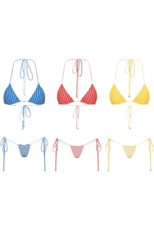 AMIR SLAMA Striped bikinis (set of three)