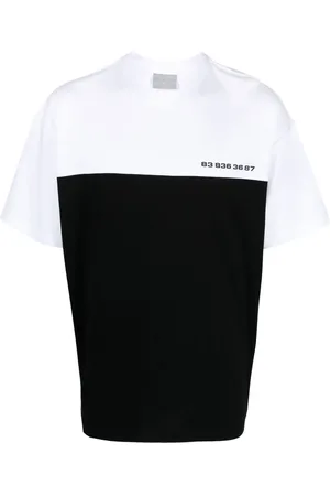 VTMNTS Number-print two-tone T-shirt