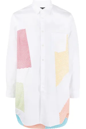 Comme des Garçons Striped panelled cotton shirt