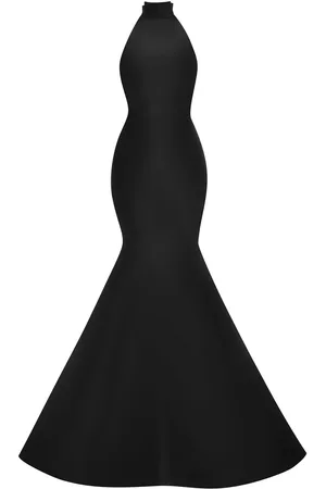 Oscar de la Renta Bow-embellished silk halterneck gown