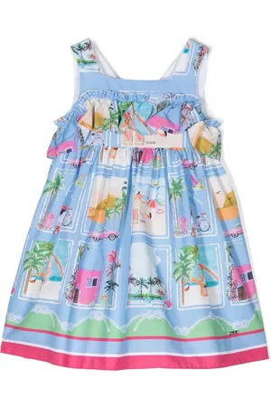 PATACHOU Holidays-print ruffled dress