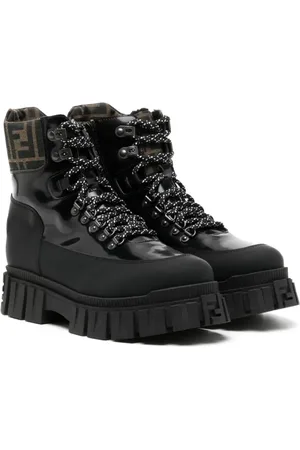 Fendi Logo-print leather trekking boots