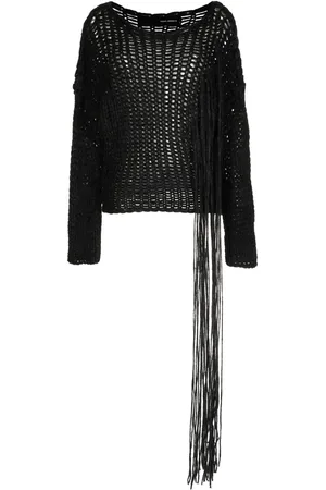 ISABEL BENENATO Open-knit fringed jumper