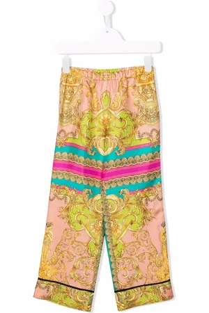 VERSACE Baroque-print wide-leg trousers
