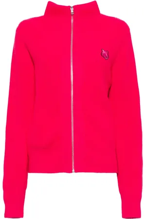 Maison Kitsuné Bold fox head patch ribbed zipped cardigan