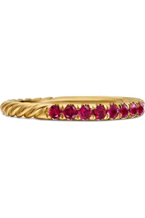 David Yurman 18kt yellow Cable Collectibles ruby ring (2mm)