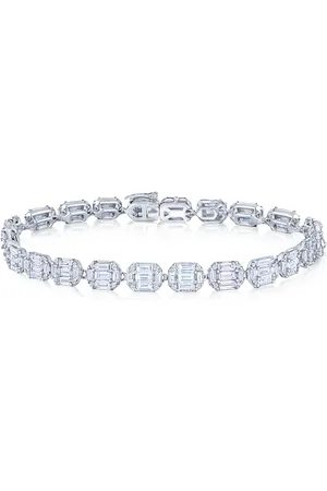 Kwiat 18kt white gold emerald cut diamond Sunburst bracelet