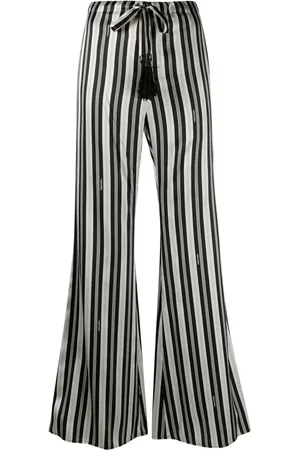 Fendi Striped silk flared trousers