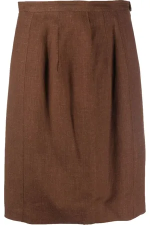 CHANEL High-waisted linen skirt